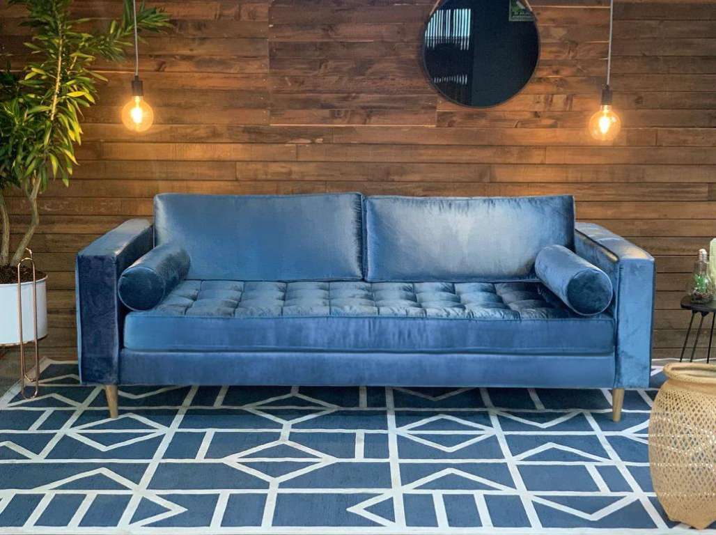 Velvet Lounge | Hand-Tufted Luxury Velvet Three-Seat Sofa