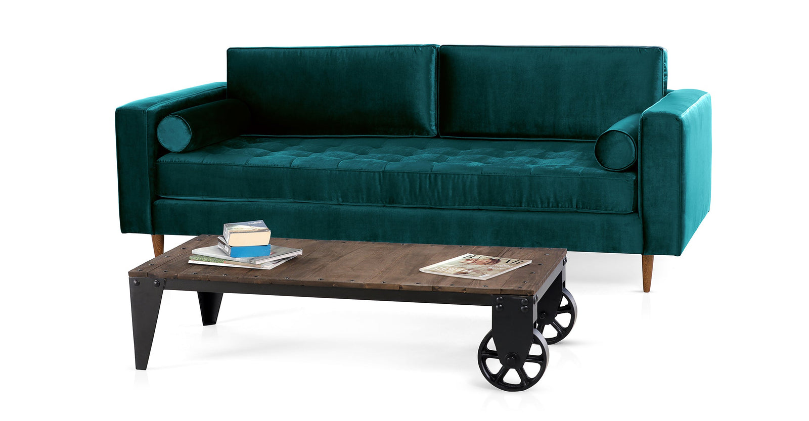 Velvet Lounge | Hand-Tufted Luxury Velvet Three-Seat Sofa