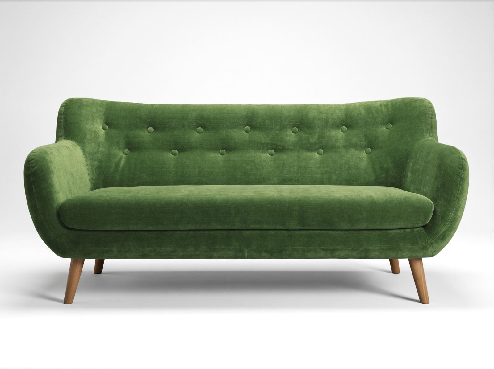 Westwood Curve | Button-Tufted Soft Touch Chenille Three-Seat Sofa