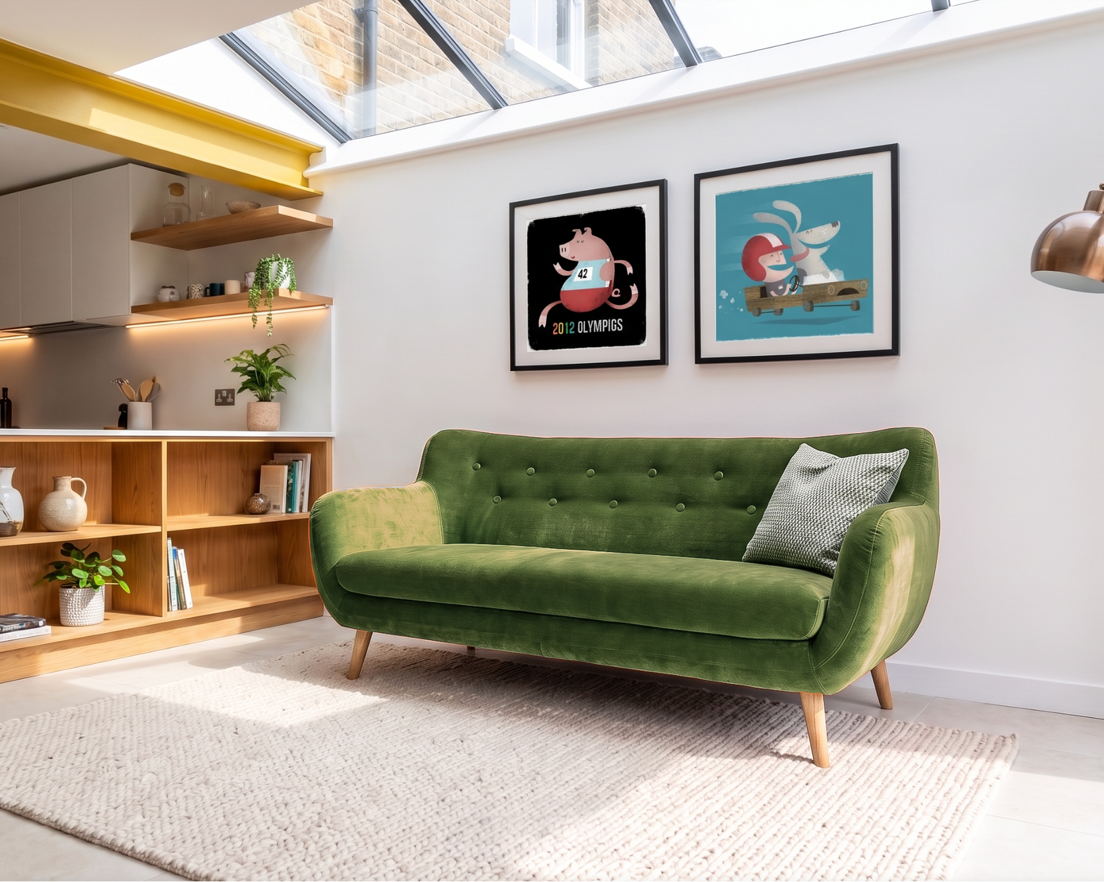 Westwood Curve | Button-Tufted Soft Touch Chenille Three-Seat Sofa