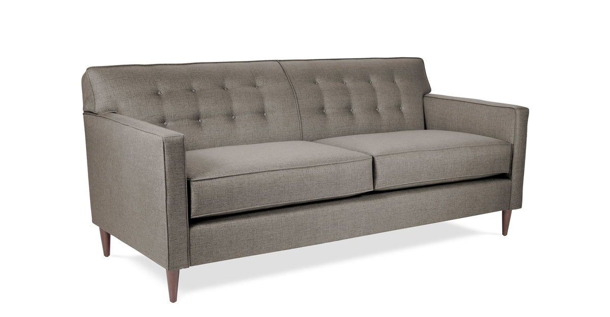 Studio Sleek | Signature Woven Button-Tufted Three-Seat Sofa