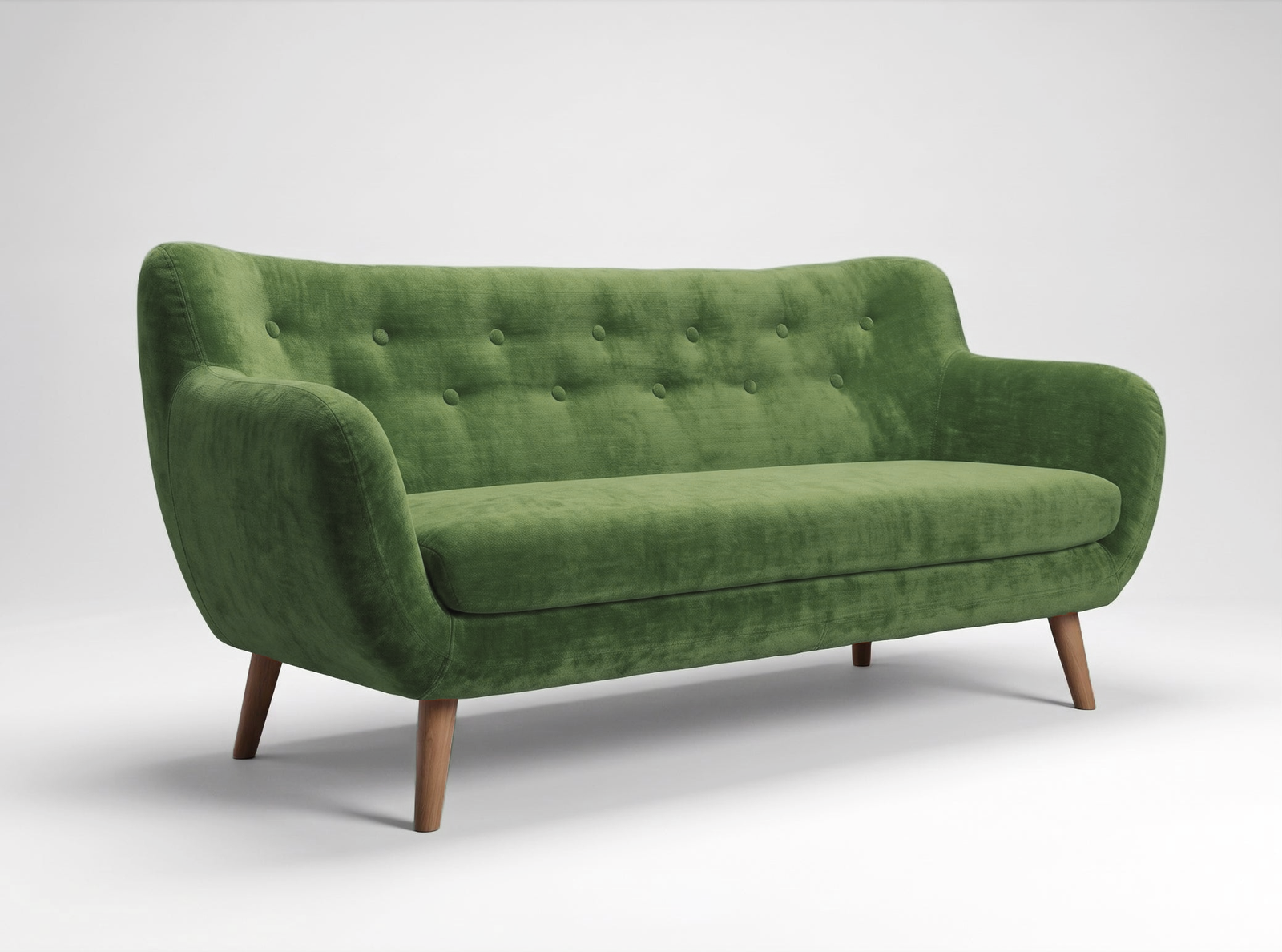 Westwood Curve | Button-Tufted Soft Touch Chenille Three-Seat Sofa
