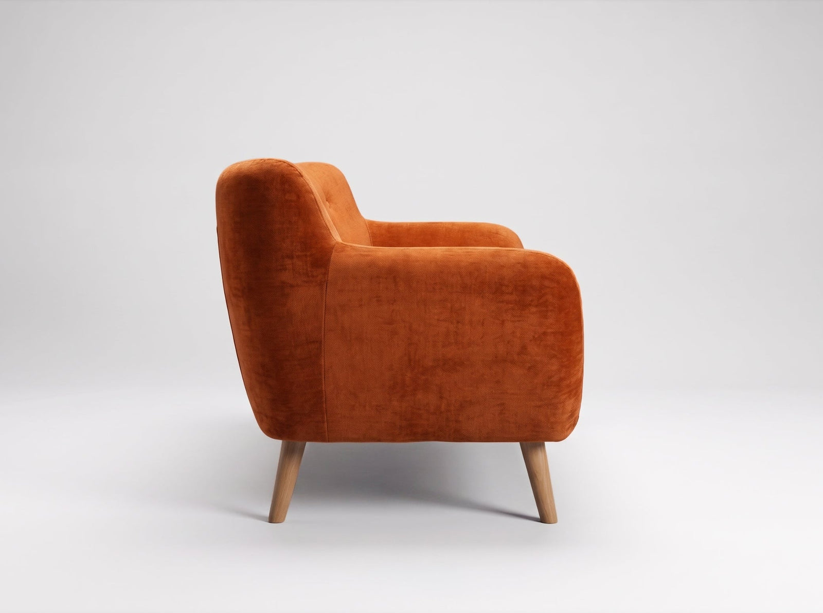 Westwood Curve | Button-Tufted Soft Touch Chenille Three-Seat Sofa