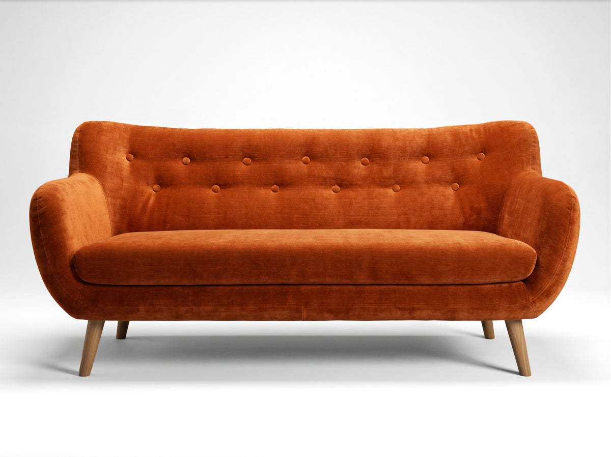 Westwood Curve | Button-Tufted Soft Touch Chenille Three-Seat Sofa